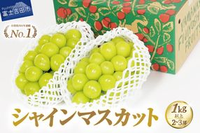 【2026年発送】ジューシーで甘さ抜群 厳選シャインマスカット1kg以上　 数量限定 期間限定 シャインマスカット ぶどう シャイン フルーツ 果物 山梨 富士吉田
