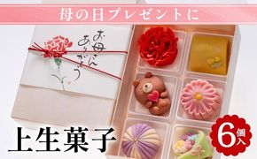 母の日 プレゼント「上生菓子 6個入」｜京都 お取り寄せ グルメ ご当地 お菓子 和菓子 スイーツ 和スイーツ ギフト 贈り物 ※2026年5月8日発送予定 ※北海道・沖縄・離島への配送不可