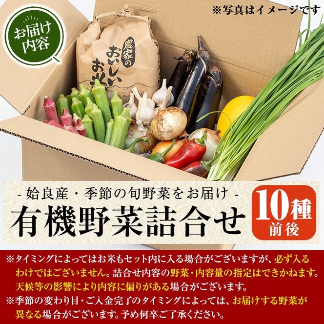 a967 姶良産 有機野菜の詰合せセット(10種前後)【今村農園】姶良市 国産 鹿児島県 野菜 やさい 旬 有機栽培 詰め合わせ 春 夏 秋 冬 季節