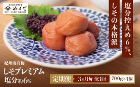 【定期便・3ヵ月毎 全3回】紀州南高梅 しそプレミアム 700g ［YM14］ 303446_DX90030