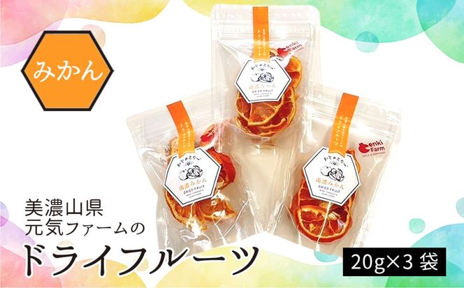 美濃山県元気ファームのドライフルーツかじゅえりー　みかん  [No.1106]