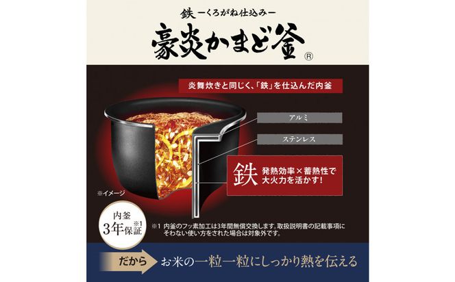 象印 圧力IH炊飯ジャー 5.5合炊き ( 炊飯器 ) 「 極め炊き 」 NWWD10-BA ブラック 272183_AK91