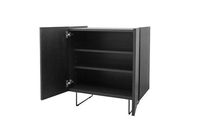 デルノ 75 サイドボード【ブラック 完成品 モダン 木目 リビング収納 コンパクト おしゃれ】(H062364)