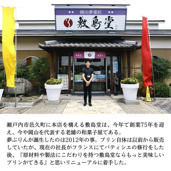 プリン 敷島堂 夢ぷりん 6本入 スイーツ お菓子 蒜山ジャージー牛乳 濃厚プリン なめらかプリン おやつ お取り寄せ 土産 