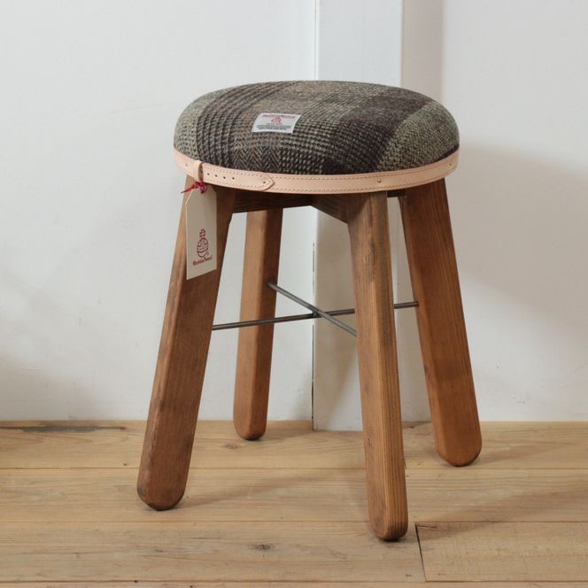 ハイスツール 【ブラウンチェック】HARRIS TWEED（ハリスツイード） Z127VC03 