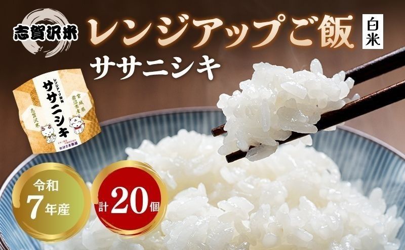 [ 令和7年産 ]レトルト ササニシキ 志賀沢米 レンジアップごはん 20個 セット レトルト食品 パックご飯 パックごはん