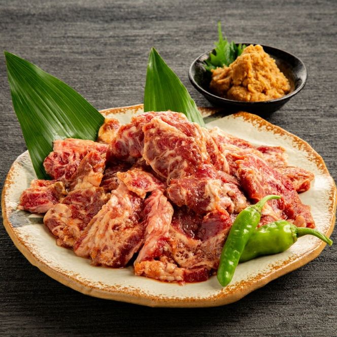 21-44 牛中落ちカルビ「秘伝の味付け」600g+山わさび醤油漬付