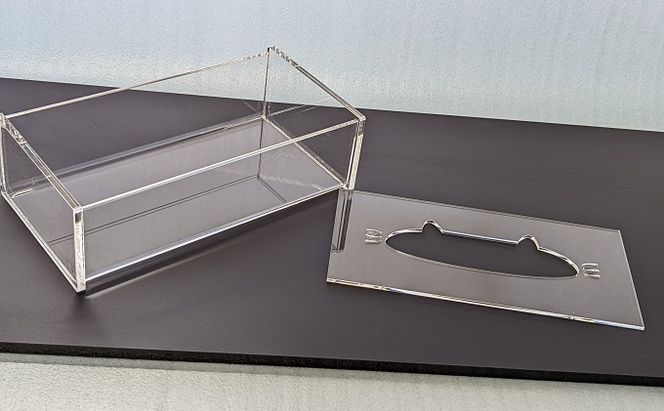 アクリル ネコ ティッシュBOX 雑貨 日用品 クリア ペーパータオル マスク 透明 手作り 