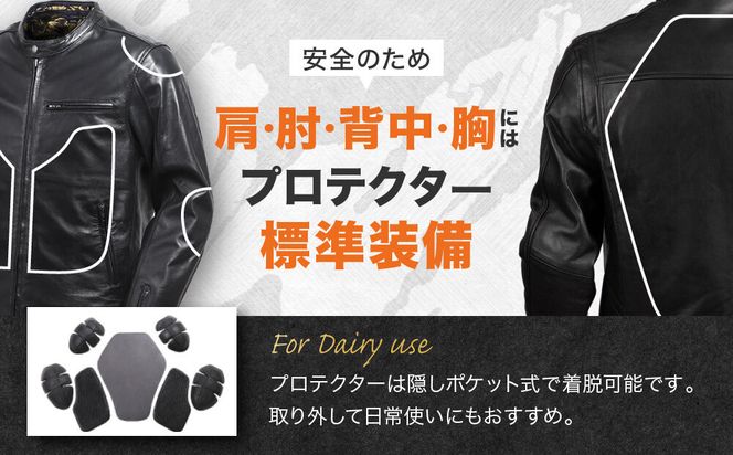 【デグナー】クラシック×花山コラボジャケット［21SJ-14K］虎柄＜Lサイズ＞｜京都 バイクギア バイクアイテム 人気ブランド［レザージャケット 和柄 高級感 プロテクター取り外し可能 おしゃれ おすすめ 本革 革ジャン ツーリング ライダー バイカー お取り寄せ 通販 送料無料 ふるさと納税 ］ 261009_A-JR185VC02