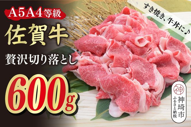 佐賀牛 贅沢 切り落とし 600g【A4～A5ランク】【すき焼き しゃぶしゃぶ 牛丼 A5 A4 希少 国産和牛 牛肉 肉 牛】(H085208)
