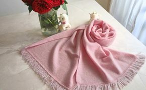 G3330 『Noble Fibre』100％カシミヤ・マフラー 桜色【高級 カシミア おしゃれ ファッション 防寒 かしみあ】