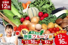 BD038 【12回定期便】 野菜・フルーツ・卵 旬のおまかせセット （野菜･フルーツ13～16種、卵6玉） [ 野菜セット 野菜 フルーツ 果物 たまご 鶏卵 産地直送 厳選 長崎県 島原市 送料無料]