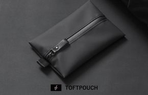 G2820 【スピード発送】タフトポーチ ブラック Mサイズ センターファスナー 約150mm×110mm