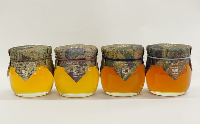 千葉大学墨田はちみつ　4種類セット ハニー 国産 ギフト 贈り物 無添加 非加熱 残留農薬検査 放射能検査 安全確認 濃厚 硬め すっきり あっさり 上品な甘み 優しい甘み さらさら 