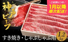 神戸牛 すき焼き しゃぶしゃぶ用 1.2kg【肩ロース 600g+肩・モモ 600g】（TYSS5) 牛肉 すき焼き しゃぶしゃぶ 肉 赤身 霜降り 黒毛和牛 すき焼き肉 食べ比べ すき焼きセット すき焼き用肉 すき焼肉 神戸ビーフ 太田牧場【但馬牛太田家】【好評につき1月以降順次発送】