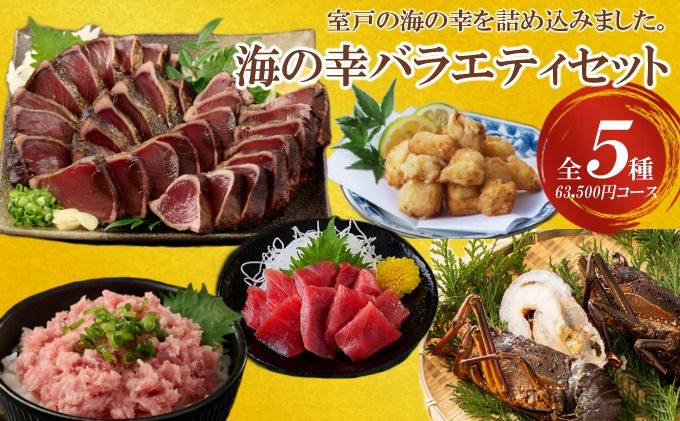 福袋 室戸の海の幸バラエティセット 5種詰め合わせ 63,500円コース 海鮮 福袋 まぐろ マグロ 中トロ かつお かつおたたき カツオ 伊勢海老 ねぎとろ ネギトロ 詰め合わせ セット