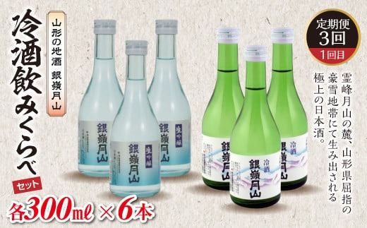 FYN6-584 【定期便3回】山形の地酒 銀嶺月山飲みくらべセット 山形県 西川町