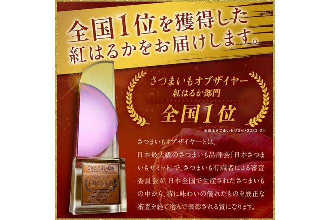 日本一！さつまいもオブザイヤー受賞のサツマイモ農家が作る「紅はるか」3kg（12~20本程度（150〜300g／本））　TF00010