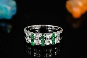 エメラルド リング 0.3ct Ag900[Pt100] (12514) 指輪 リング エメラルド プラチナ ダイヤモンド ジュエリー アクセサリー 山梨県 甲斐市 BR-79