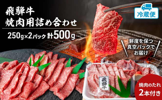 飛騨牛 焼肉用 約500g（約250g×2パック） A4～A5等級使用 焼肉 肉 牛 牛肉 お肉 国産 和牛 国産牛 BBQ お取り寄せ 冷蔵 送料無料 焼肉マルイ 岐阜県 安八町