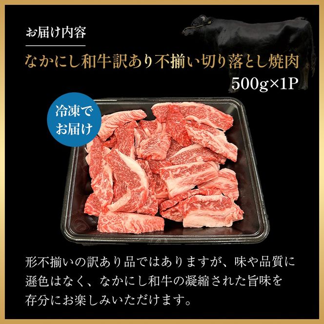 宮崎県西ノ原牧場・なかにし和牛訳あり不揃い切り落とし焼肉 500g（国産 牛肉 肉 宮崎牛 黒毛和牛 お肉 切り落とし なかにし和牛 焼肉 人気 訳あり 不揃い ）