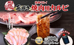  焼肉マルイ 飛騨牛 カルビ焼肉用 A4～A5等級使用 約500g（約250g×2p） 和牛 国産 国産牛 牛 牛肉 カルビ 焼き肉 冷蔵 冷蔵保存 日本産 ブランド和牛 A5 A4 お取り寄せグルメ 送料無料 岐阜県 安八町