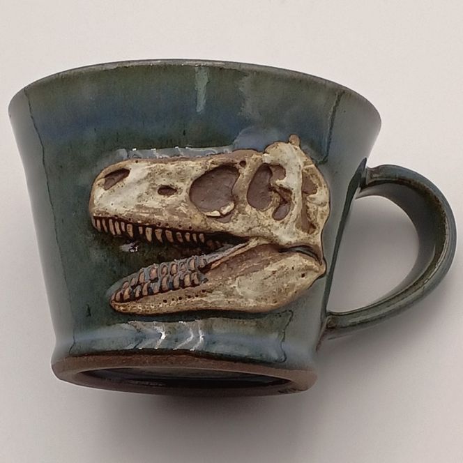 【益子焼】恐竜マグカップ（モデル：T-rex Sue）食器 マグカップ コップ おしゃれ 恐竜 化石 T-rex レリーフ (BW004-1)