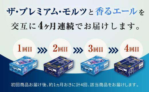 FK7-0113_【プレモル2種交互4回定期便】ザ・プレミアム・モルツ/香るエール 各350ml×24本 熊本県 嘉島町 ビール