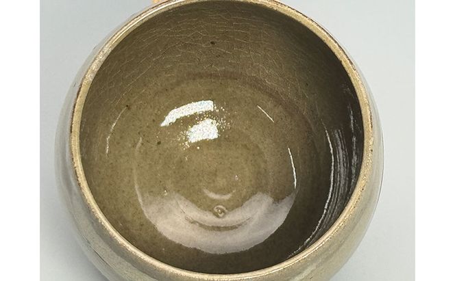 虫明焼 灰釉起き上がり器(黒井千左 作) 工芸品 インテリア 雑貨 日用品