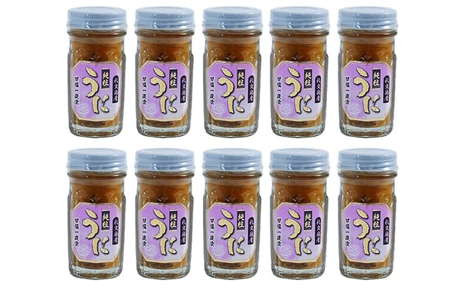 北海道 礼文島産　むらさきうに 甘塩一夜漬 60g×10 ウニ 雲丹 魚貝類 加工食品 ムラサキウニ 600g 