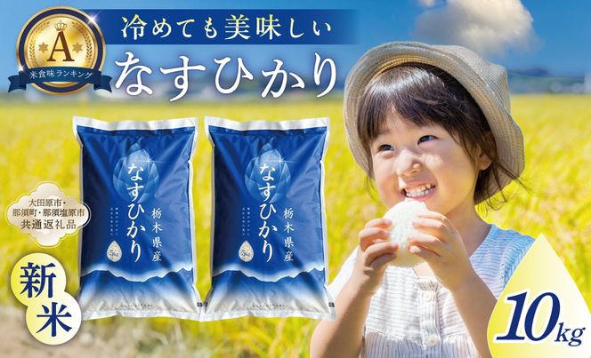 ns005-001-10 【大田原市・那須塩原市・那須町共通返礼品】＜米＞令和7年産 栃木県産 なすひかり10ｋｇ ＪＡなすの産地直送