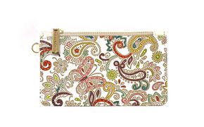 【文庫屋大関】すっきりカードケース　ペイズリー【皮革工芸品】 ファッション小物 雑貨 フラグメントケース 小銭入れ付き 収納 スマート 日本製 