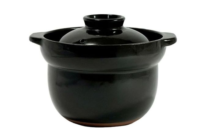 【萬古焼（ばんこやき）】2合厚釜土鍋　黒 内山製陶所 【土鍋 2合 セラミック 直火用 電子レンジ対応 お手入れ簡単 食洗器対応 三重県 三重 四日市市 四日市 四日市市ふるさと納税 四日市ふるさと納税】