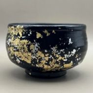 抹茶碗 漆黒（金箔）［NF124］ 303446_CU90054
