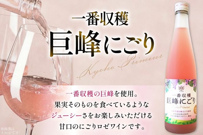 ワイン ロゼ 甘口 一番収穫巨峰にごり 500ml [本坊酒造 マルス穂坂ワイナリー 山梨県 韮崎市 20742240] ロゼワイン