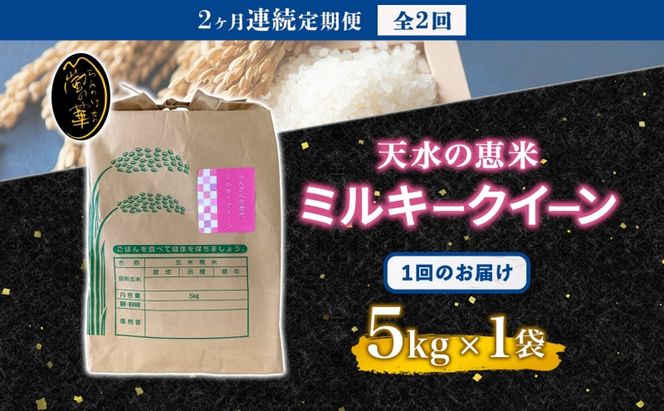 定期便 全2回 天水の恵米 ミルキークイーン 白米 5kg 2回 お米 低アミロース米 国産 白米 ご飯 もちもち 柔らかい お弁当 おにぎり らんざん営農 ギフト 贈り物 嵐山町 埼玉県