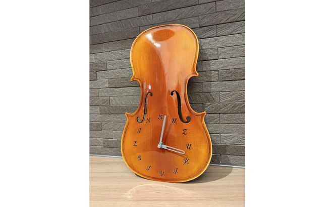 バイオリン職人が手掛けた“本物の“バイオリン時計【オモテ板使用】（壁掛けタイプ） 232238_AD77-PR