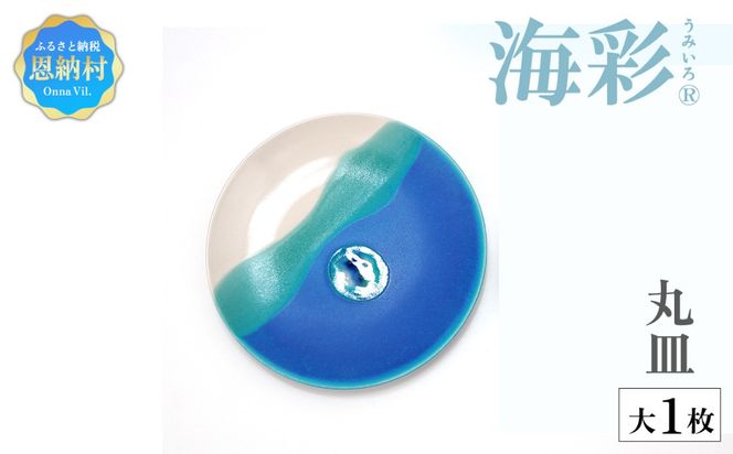 【青風窯：海彩】丸皿 大 1枚（陶芸家・玉田彰）