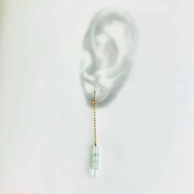 ピアス ice blue K14gf ロング チェーン