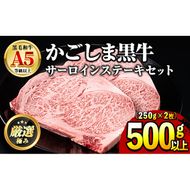 【30963】鹿児島県産黒毛和牛！A5等級サーロインステーキ(計500g・約250g×2枚) 国産 牛肉 肉 冷凍 サーロイン 鹿児島 ステーキ 焼肉 BBQ バーベキュー 【前田畜産たかしや】