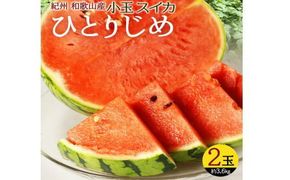 紀州和歌山産小玉スイカ「ひとりじめ」２玉【予約】※2026年6月上旬頃～7月上旬頃に順次発送予定(お届け日指定不可) スイカ すいか 果物【uot779A】
