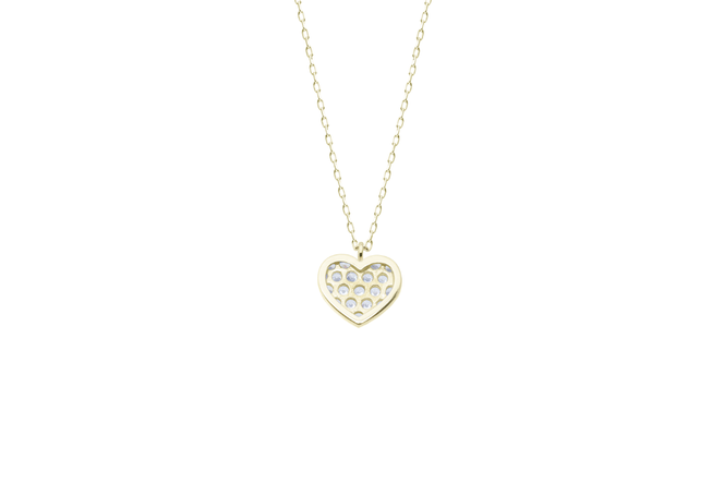 ダイヤモンド ネックレス フラットハートL 0.5ct K18 イエローゴールド ジュエリー ダイヤ  18金 山梨 H-4819 SWCI011-yg