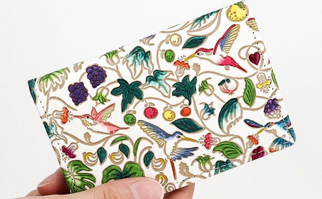 パスケース ハチドリの憂鬱 文庫屋大関 名刺入れ カードホルダー 名刺ケース 名刺ホルダー カード入れ 定期入れ 定期ケース 小物 革小物 革製品 革 民芸品 鳥グッズ 日本製 東京 東京都 墨田区　お届け：発送可能時期より順次配送