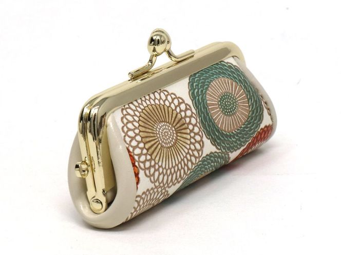 【文庫屋大関】印鑑ケース　笠菊＜若草＞【皮革工芸品】 ファッション小物 民芸品 