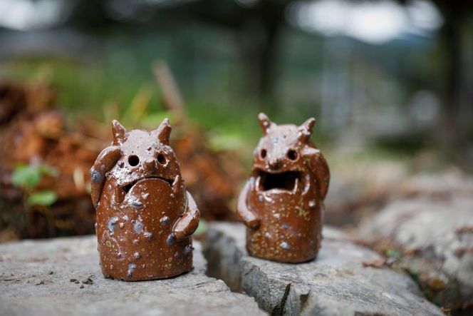 【形・模様ランダム】鬼のハニワ「おにわ」阿吽セット（2体） | 陶芸 粘土 子ども インテリア 観賞用 ※離島への配送不可