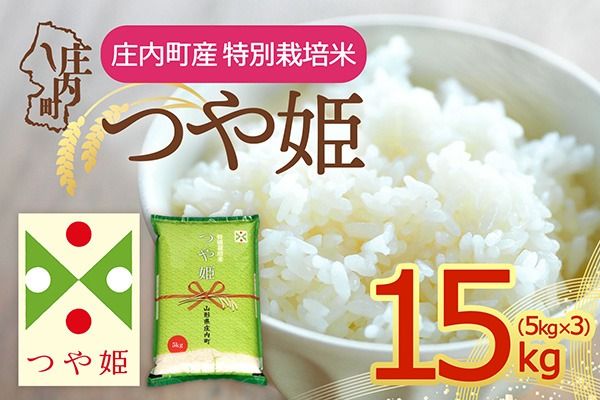【令和8年産】庄内町産 特別栽培米 つや姫 15kg 5kg×3袋 余目産 余目町農協 あまるめ ブランド米 米 国産 単一原料米 山形 庄内平野 庄内