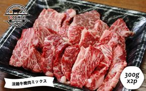 淡路牛 焼肉ミックス ３００ｇ×２P　小分け 冷凍 牛肉 焼肉ミックス