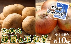 南ふらの産 じゃがいも 男爵 ＆ 玉ねぎ 約10kg 【サイズ混合】2026年発送 先行予約 北海道 南富良野町  玉葱 玉ネギ 玉ねぎ ネギ ねぎ じゃがいも ジャガイモ 先行予約 