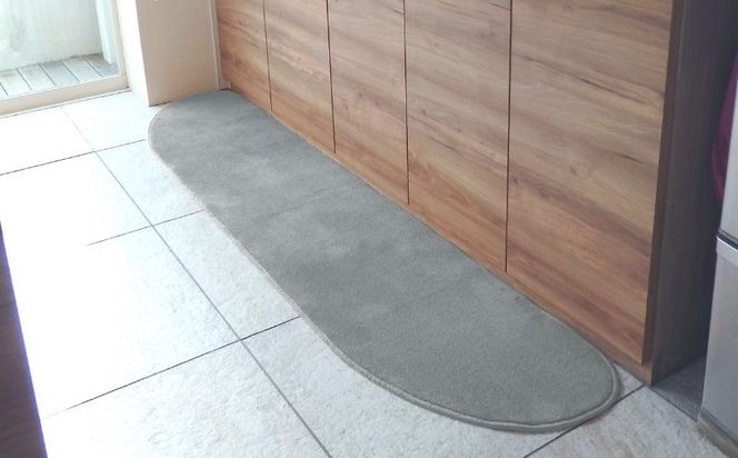 diw0058 北欧風キッチンマット ラグマットタイプ 45×210cm ゆりかご型 シルバーグレー 抗菌防臭 SEK 織人しきもの屋工房