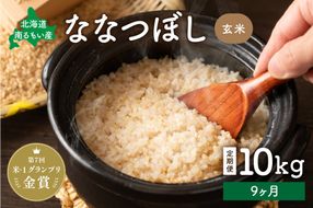 お米【9ヵ月定期便】北海道南るもい産 ななつぼし (玄米) 10kg R011-045
